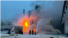 A fire broke out at a natural-gas terminal in the Russian Baltic Sea port of Ust-Luga on January 21.