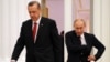 Russian President Vladimir Putin (right) and then-Turkish Prime Minister Recep Tayyip Erdogan in 2012, when relations between the two men were more cordial than they have been of late.