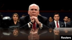 Former CIA director John Brennan testifies before the House Intelligence Committee in Washington on May 23. 