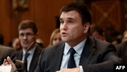 Ukrainian Foreign Minister Pavlo Klimkin testifies before the Senate Appropriations State, Foreign Operations, and Related Programs Subcommittee on Capitol Hill in Washington, D.C., on March 7.