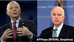 Senators Ben Cardin (left) and John McCain have been pushing efforts to impose new economic sanctions on Moscow. (composite file photo)