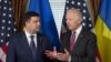 U.S. Vice President Joe Biden (right) speaks with Ukrainian Prime Minister Volodymyr Hroysman during the latter's visit to Washington this week. 